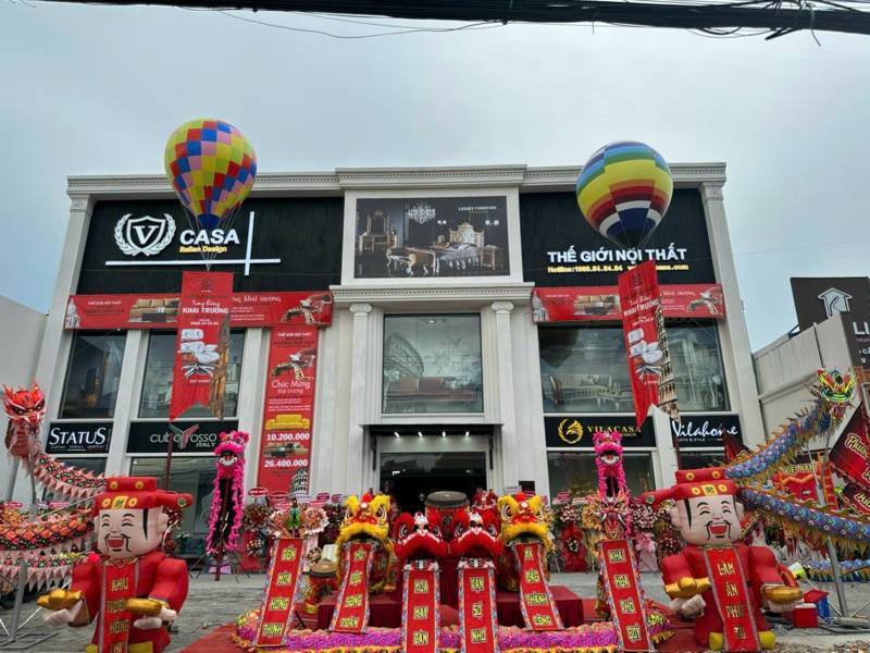 trọn gói múa lân khai trương thế giới nội thất tại bình dương